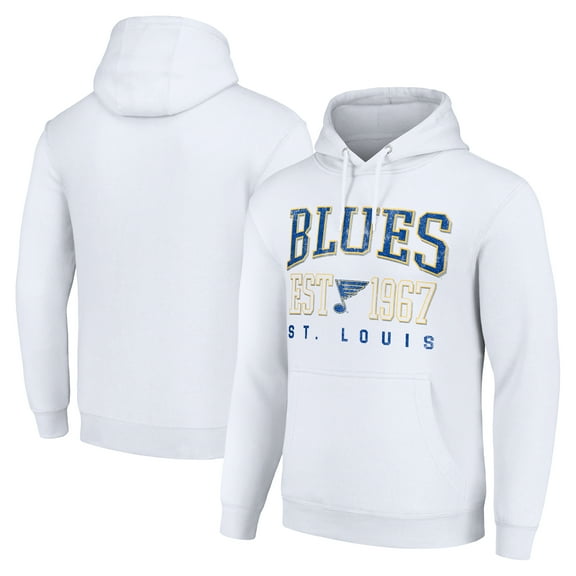 Men's Starter White St. Louis Blues Retro Graphic Pullover Hoodie