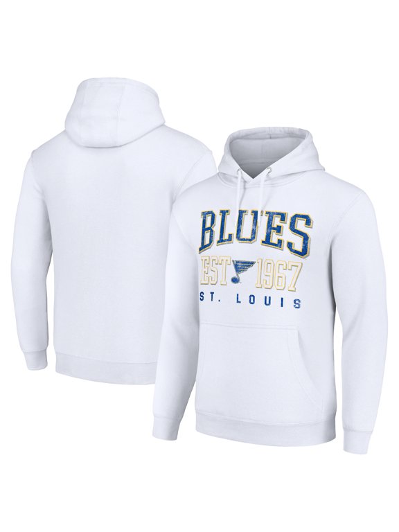 Men's Starter White St. Louis Blues Retro Graphic Pullover Hoodie