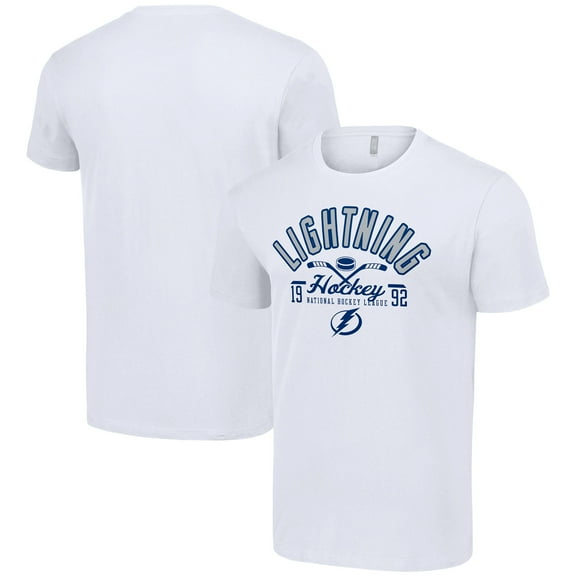 Men's Starter White Tampa Bay Lightning Half Puck T-Shirt