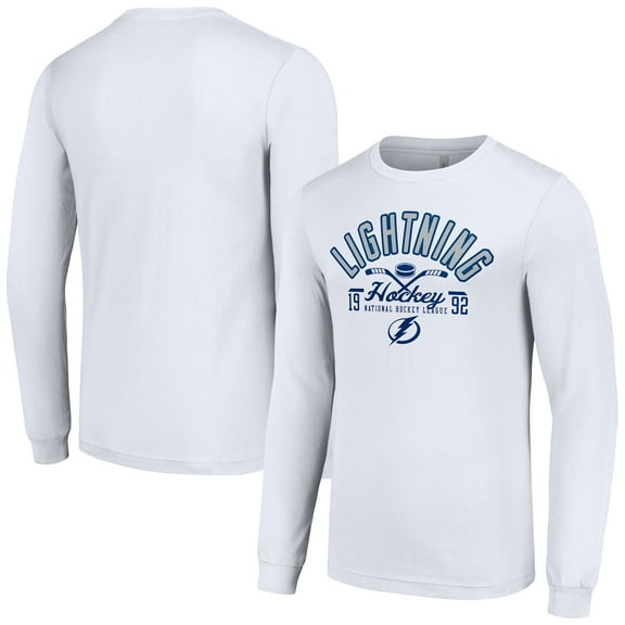 Men's Starter  White Tampa Bay Lightning Puck Long Sleeve T-Shirt