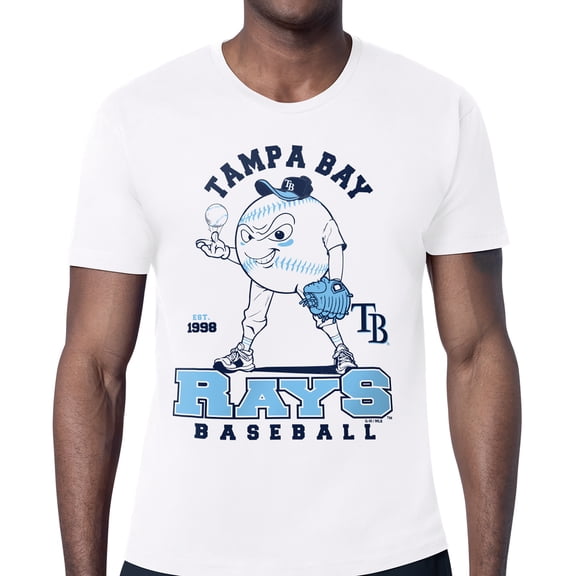 Men's Starter White Tampa Bay Rays Baseball Character T-Shirt