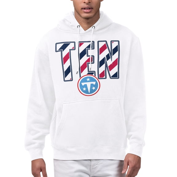 Men's Starter White Tennessee Titans Stars & Stripes Graphic Hoodie