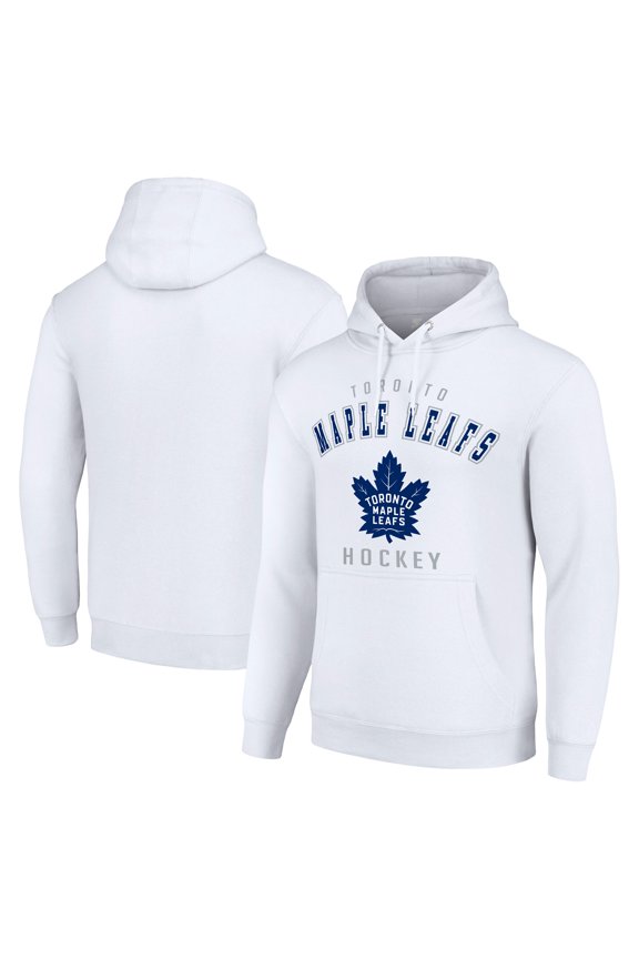 Men's Starter White Toronto Maple Leafs Logo Pullover Hoodie