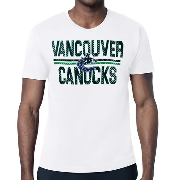 Men's Starter White Vancouver Canucks Mesh Look Team Name T-Shirt