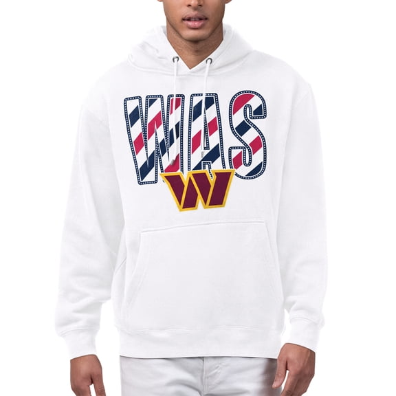Men's Starter White Washington Commanders Stars & Stripes Graphic Hoodie