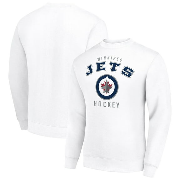 Men's Starter  White Winnipeg Jets Team Logo Fleece Pullover Sweatshirt