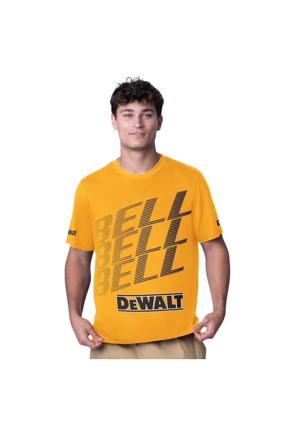 Men's Starter Yellow Christopher Bell DeWalt All Star Extreme T-Shirt