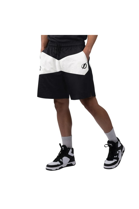 Men's Starter x NHL Black Ice Black/White Tampa Bay Lightning Linechange Shorts