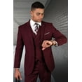 thumbnail image 1 of Men's Statement Suits Burgundy Wool Suit with Double Breasted Vest 56 Long, 1 of 1