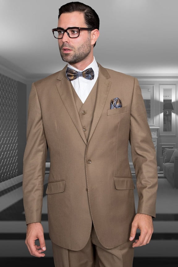Men's Statement Suits Modern Fit Bronze Wool Suit from 42 Regular