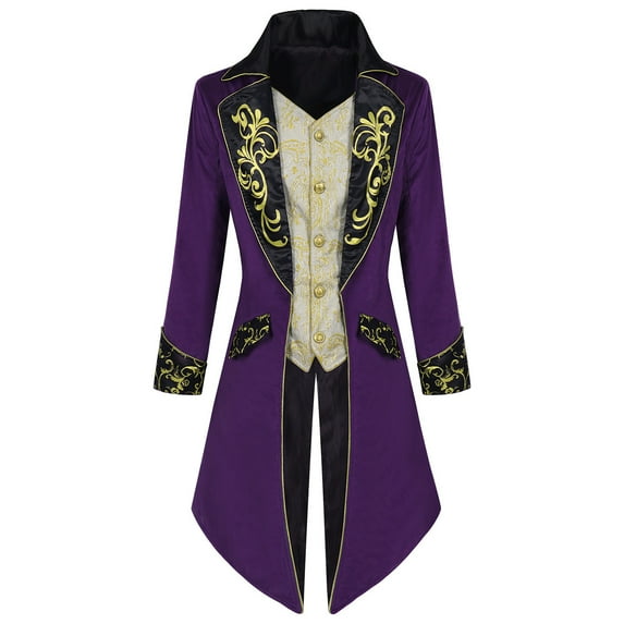 Men's Steampunk Jacket Vintage Tailcoat Gothic Jackets Renaissance Victorian Frock Coat Halloween Costume Cosplay