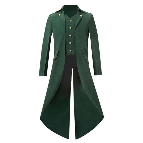 Men's Steampunk Jacket Vintage Tailcoat Gothic Jackets Renaissance Victorian Frock Coat Halloween Costume Cosplay