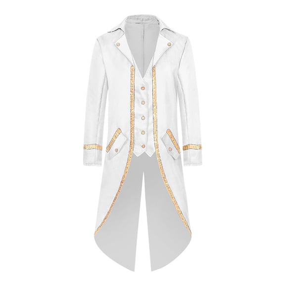 Men's Steampunk Vintage Jacket Gothic Renaissance Tailcoat Victorian Frock Coat Uniform Halloween Costume