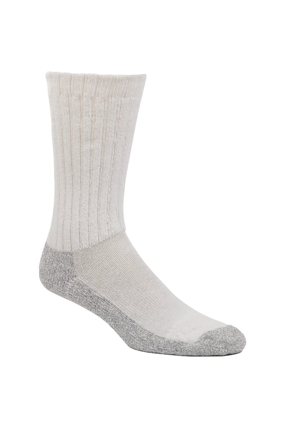 Men's Steel Toe Boot Socksize 6-12.5 White/Grey, White/Grey, 6-12.5 - 1 Pkg