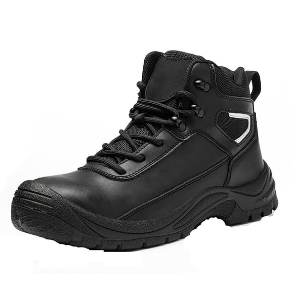 Men's Steel Toe Boots Waterproof Safety Boots Breathable Cowhide Work Shoes Military Boots Non-Slip and Wear-Resistant