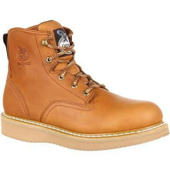 Men's Steel Toe Leather Work Boots TAN 15 M