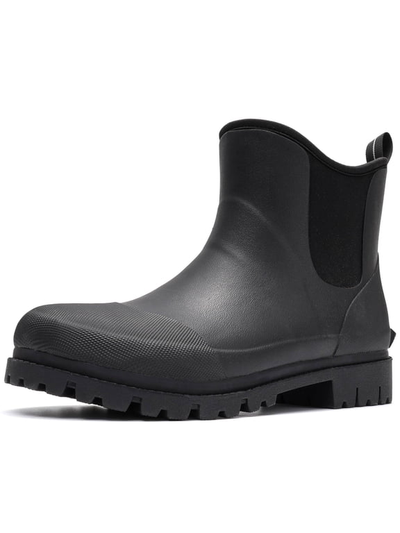 Men's Steel Toe Rain Boots Rubber Work Boots Chelsea Rain Boots Waterproof Ankle/Short Mud Boots for Men Non Slip Construction Boots Hunting Boots for Agriculture and Industrial Working
