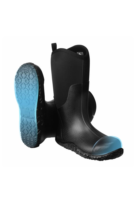 Men's Steel Toe Rubber Boots - Waterproof Work Fishing Rain Boots - Non-Slip Outdoor Shoes - Durable Protective Footwear - Size 12
