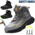 thumbnail image 1 of Men's Steel Toe Safety Boots,Non Slip Ankle Protection Safety Shoes,Puncture-Resistant Work Shoes for Factory|Construction|hiking|Outdoor,Black Size 9.5, 1 of 9