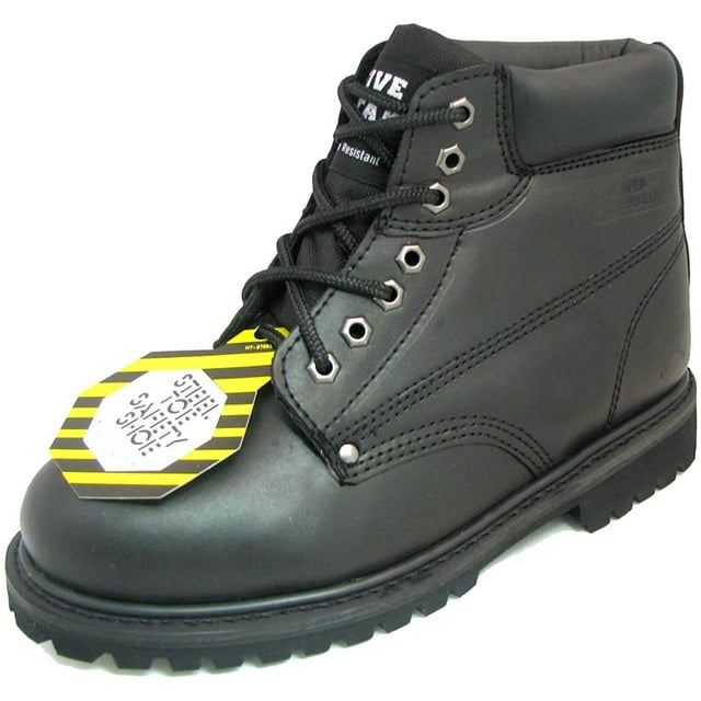 Men's Steel Toe Work Boots 6" Leather Lug Sole Water Resistant Slip /Oil Resistant