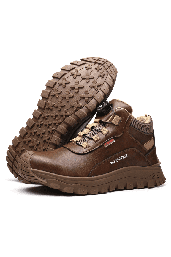 Men's Steel Toe Work Boots, 6KV Insulated Lightweight Anti-Smash Anti-Puncture, Water-Resistant Industrial Safety Shoes