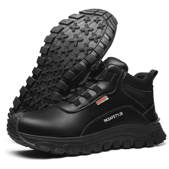 Men's Steel Toe Work Boots, 6KV Insulated Lightweight Anti-Smash Anti-Puncture, Water-Resistant Industrial Safety Shoes
