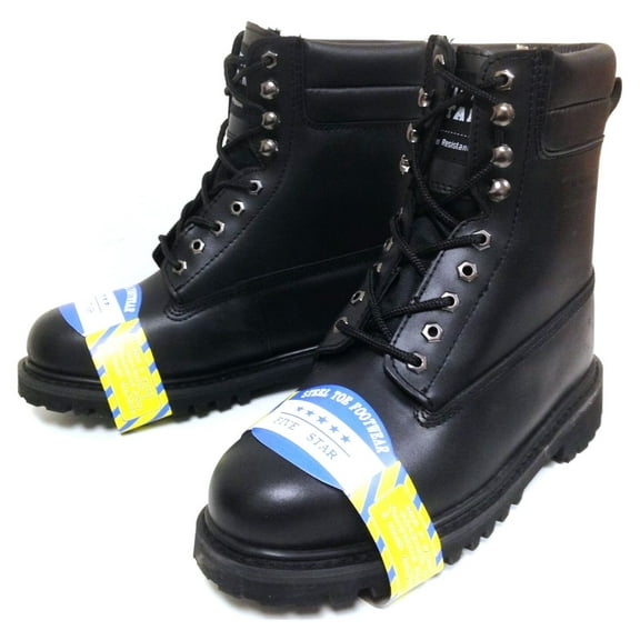 Men's Steel Toe Work Boots 9" Genuine Leather Water Resistant Slip /Oil Resistant