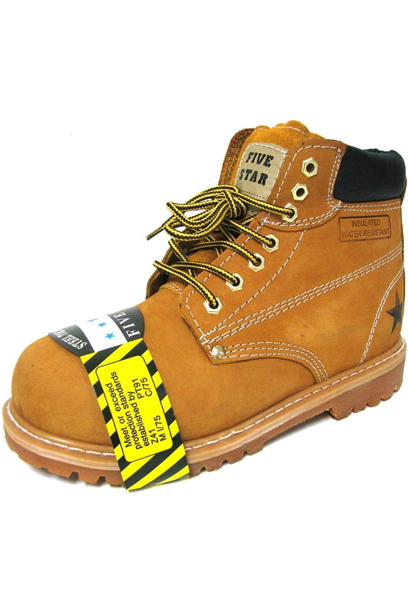 Men's Steel Toe Work Boots Nubuck Leather 6" Lug Sole Water Resistant Slip /Oil Resistant