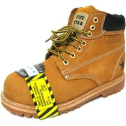 Mens Steel Toe Work Boots Nubuck Leather 6 Lug Sole Water Resistant Slip /Oil Resistant