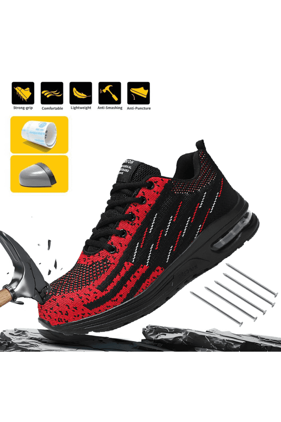 Men's Steel Toe Work Shoes Ndustrial Construction Anti-puncture Slip Resistant Work Safety Sneakers