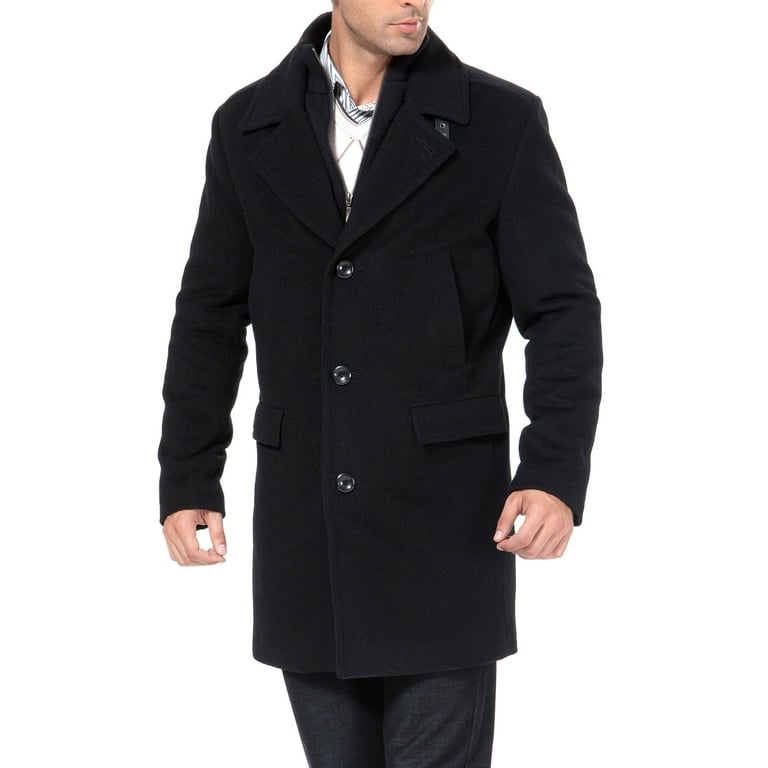 Men's 'Stephen' Cashmere Blend Bibbed Walking Coat - Walmart.com