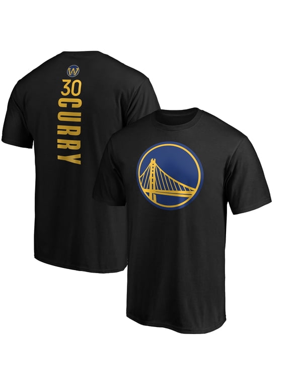 Men's Stephen Curry Black Golden State Warriors Playmaker Name & Number Logo T-Shirt