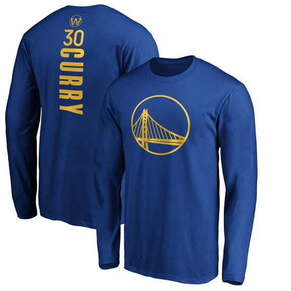 Men's Stephen Curry Royal Golden State Warriors Playmaker Name & Number Long Sleeve T-Shirt