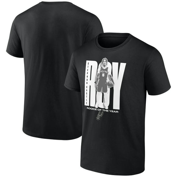 Men's Stephon Castle Black San Antonio Spurs 2025 NBA Rookie of the Year T-Shirt