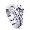 thumbnail image 1 of Men's Sterling Silver 1.5ct Round CZ Wedding Ring Set 2pcs Engagement Ring Bridal Set ( Size 5 to 9 ), 1 of 4