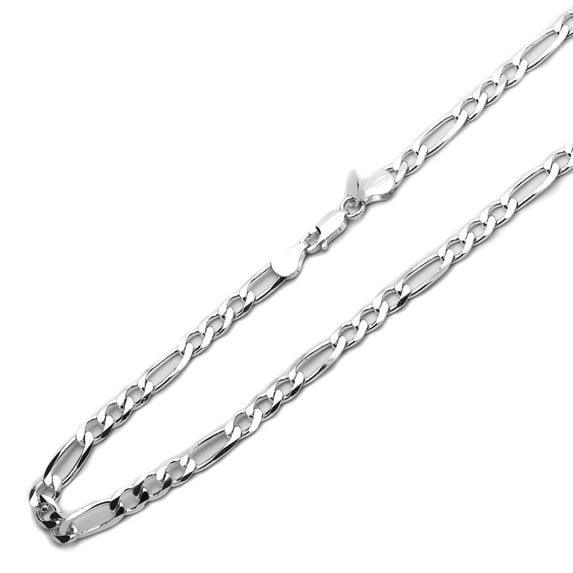 Men's Sterling Silver 6mm Italian Solid Figaro Link Chain Necklace (7"~30" Inch)
