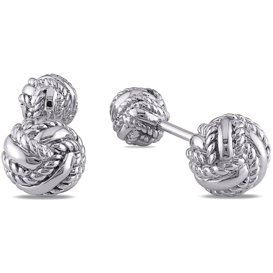 Men's Sterling Silver Knot Pin Cufflinks