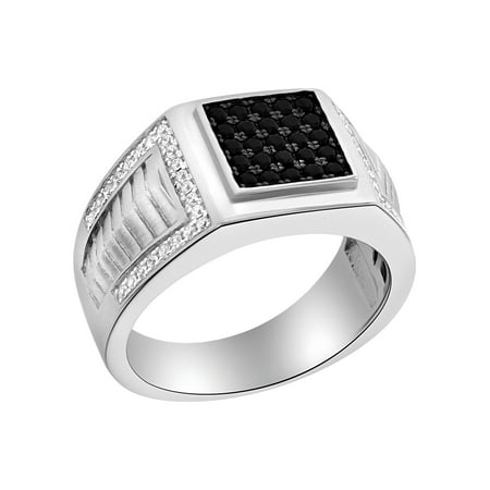 Men’s Sterling Silver Two Tone Cubic Zirconia Ring