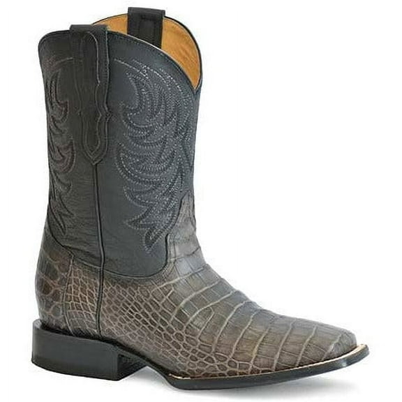 Men's Stetson Aces Alligator Boots Handcrafted Burnished Gray