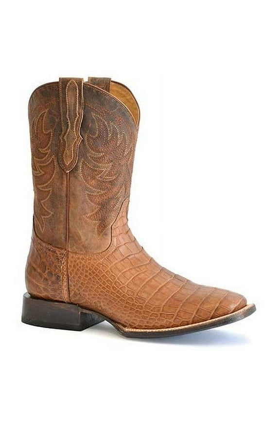 Men's Stetson Aces Alligator Boots Handcrafted Oiled Tan