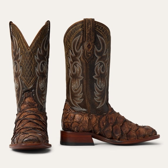 Men's Stetson Amazon Pirarucu Boots Handcrafted JBS Collection Brown