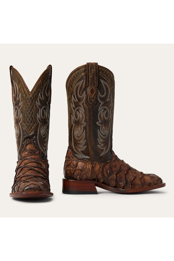 Men's Stetson Amazon Pirarucu Boots Handcrafted JBS Collection Brown