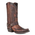 thumbnail image 1 of Men's Stetson Biker Outlaw Eagle Boots Square Rocker Toe Handcrafted Brown, 1 of 2