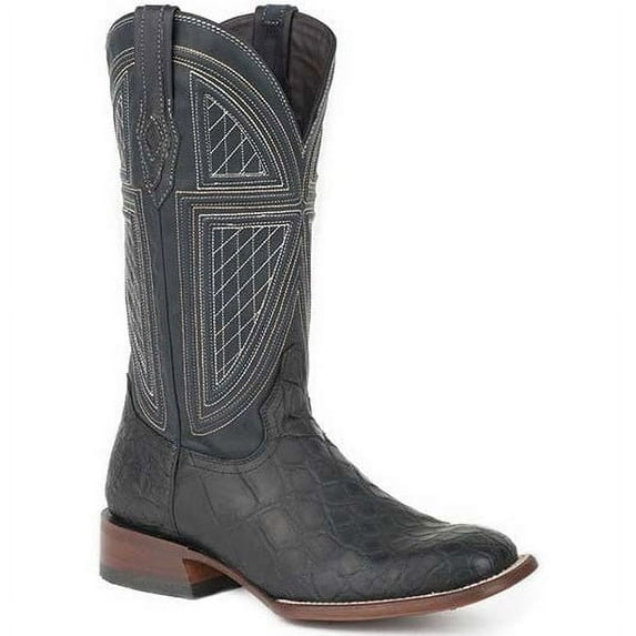 Men's Stetson Black Falls Alligator Boots Square Toe Handcrafted JBS Collection Black