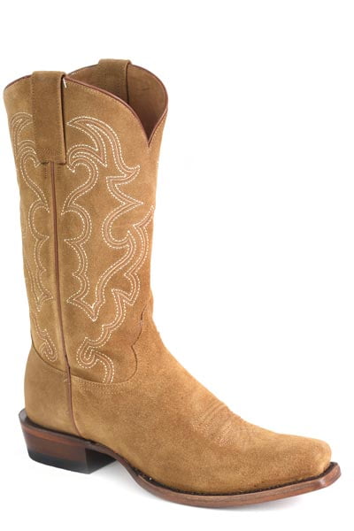 Men's Stetson Bronco Boots 7 Square Toe Handcrafted Tan