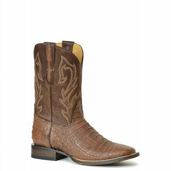 Men's Stetson Cameron Caiman Belly Tru-x System Boots Handcrafted Brown