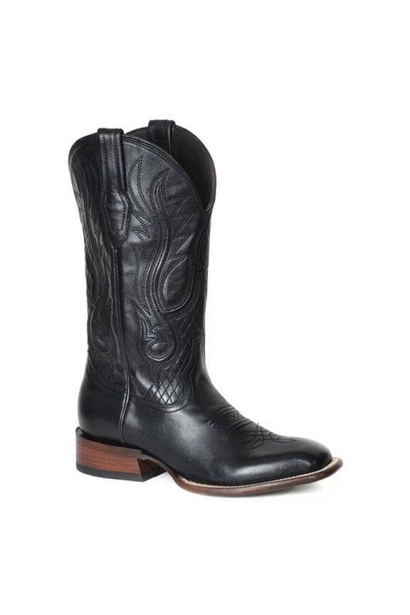 Men's Stetson Canyon Leather Boots Square Toe Handcrafted JBS Collection Black