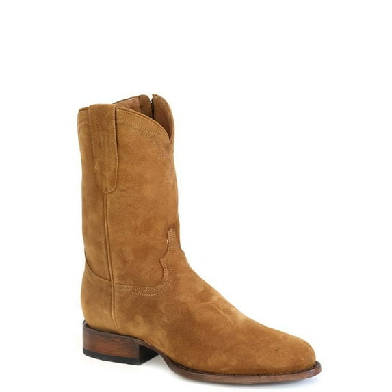 Men's Stetson Cash Roper Boots Round Toe Handcrafted Tan