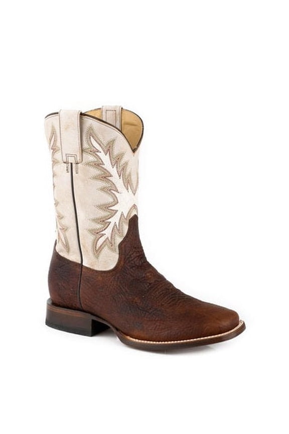Men's Stetson Cole Boots Square Toe Handcrafted Brown