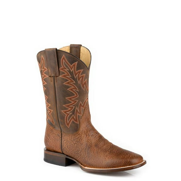 Men's Stetson Cole Boots Square Toe Handcrafted Tan